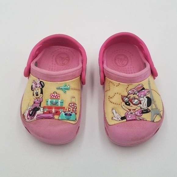 Crocs Disney Minnie Mouse Airplane Sunglasses Travel Sandal Clog 4T 5T - Picture 2 of 8